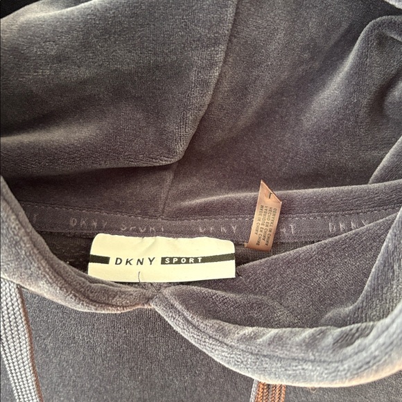 DKNY Sport Navy Blue Velour Hoodie - Picture 3 of 4